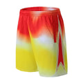Basketball Shorts Men Running Elastic Waist Sportwear Breathable Shorts YellowRed